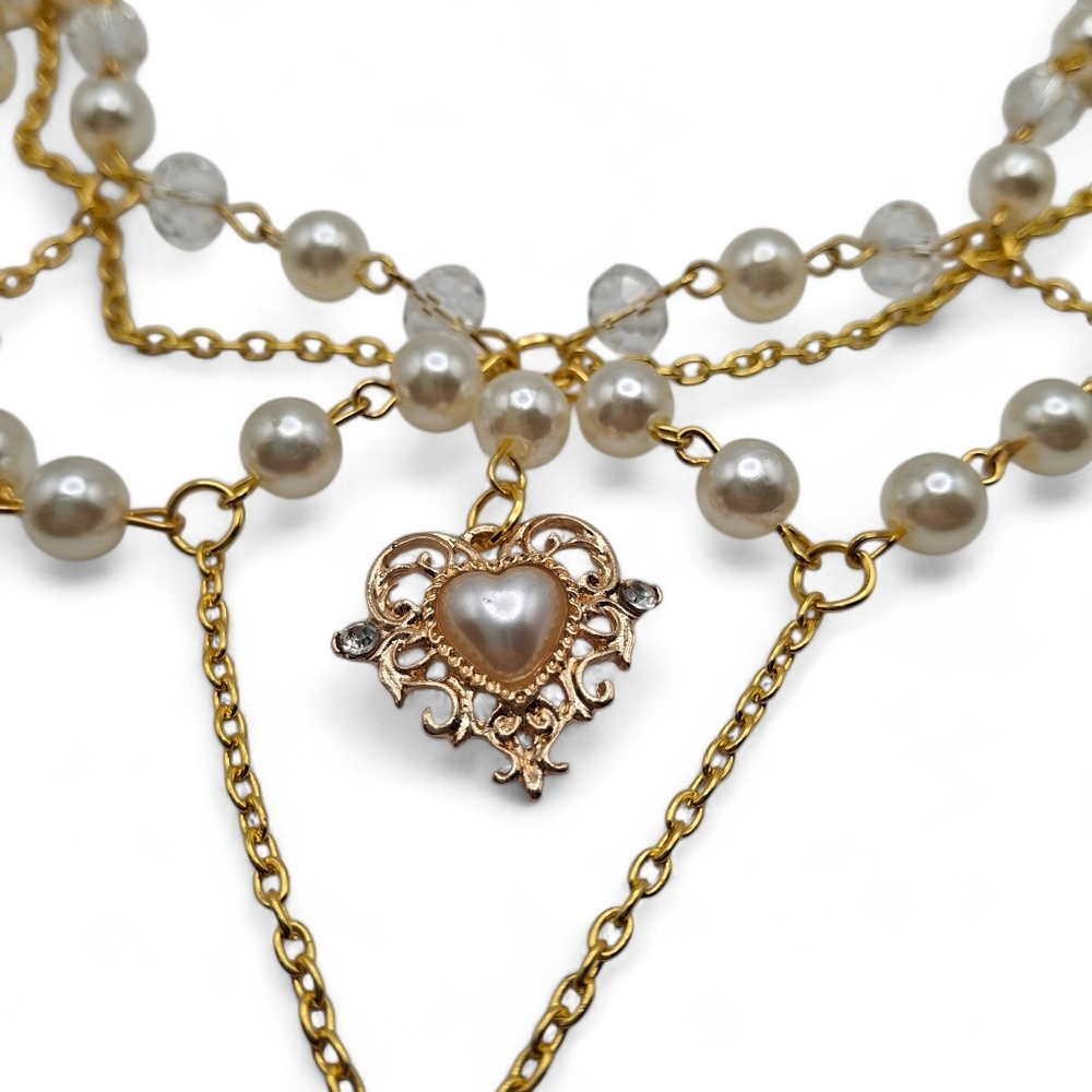 NWT Artificial Pearl Tassel Necklace - Picture 4 of 8